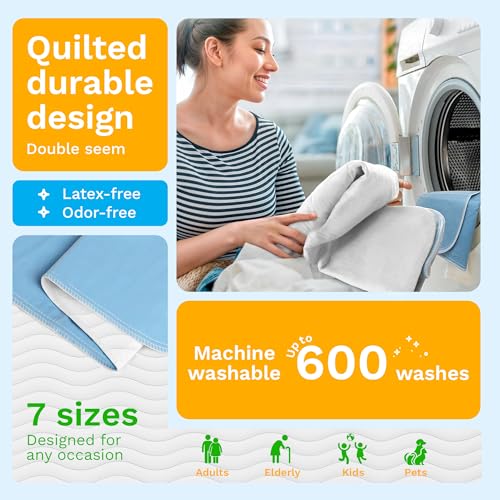 GREEN LIFESTYLE Washable Underpads - Large Bed Pads for use as Incontinence Bed Pads, Reusable Pet Pads, Great for Dogs, Cats, Bunny, Seniors Bed Pad (Pack of 4 - 34x36) - Image 3