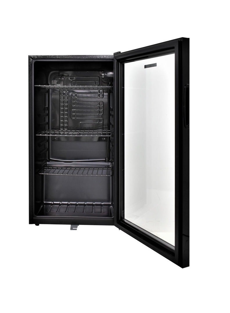 بلاتينيوم MF-4000G ثلاجة صغيرة بتصميم مدمج وباب واحد، 3.1 قدم،  4 ارفف شبك، سعة 90 لتر - اسود - Image 2