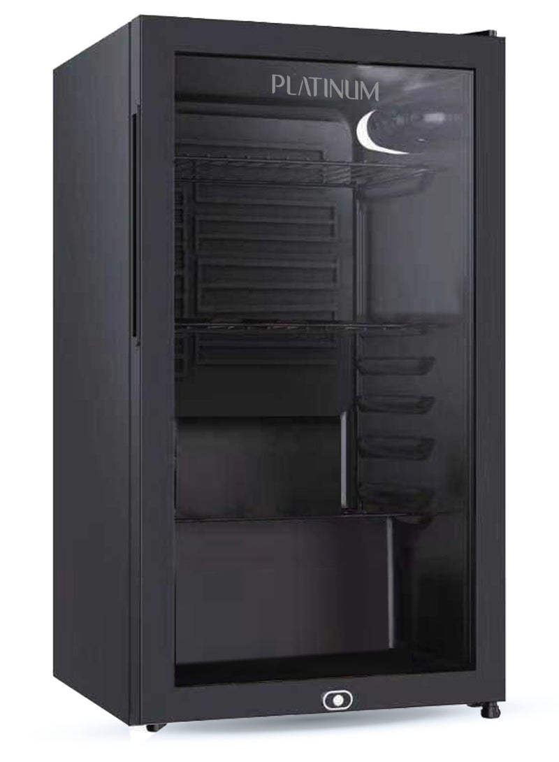 بلاتينيوم MF-4000G ثلاجة صغيرة بتصميم مدمج وباب واحد، 3.1 قدم،  4 ارفف شبك، سعة 90 لتر - اسود - Image 1