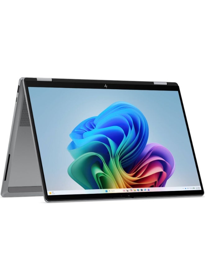 HP OmniBook X Flip 14-kb0023dx 2-in-1 Laptop, 14" 2K OLED Touchscreen, Intel Core Ultra 7 355, 16GB RAM, 1TB SSD, Intel Graphics, English-Arabic Backlit Keyboard, Windows 11 Home, Meteor Silver Meteor Silver - Image 3