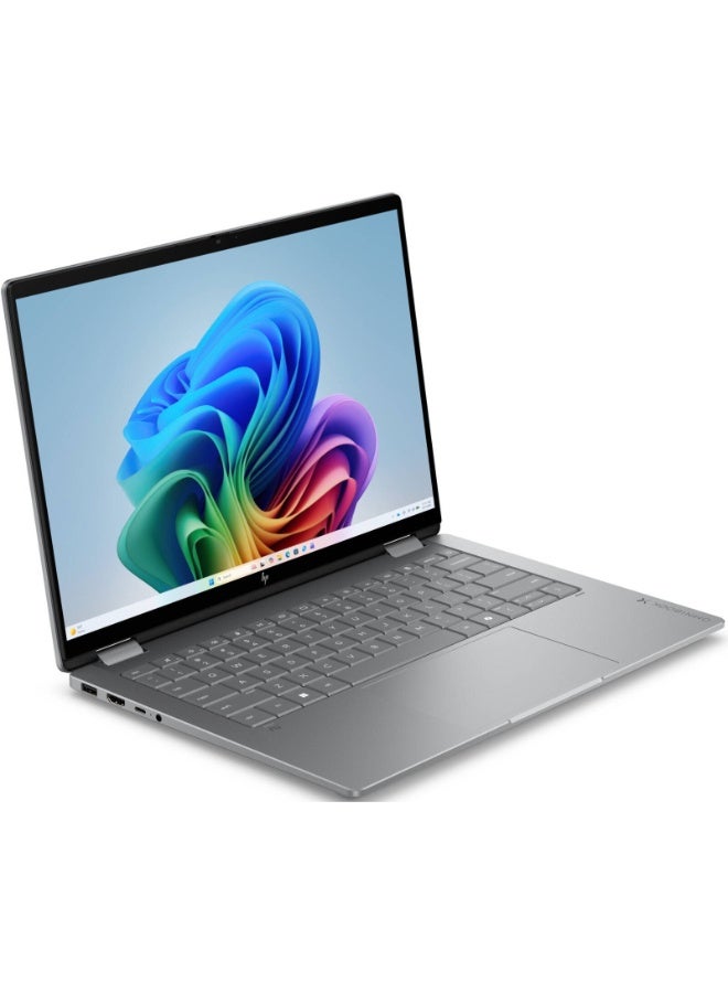 HP OmniBook X Flip 14-kb0023dx 2-in-1 Laptop, 14" 2K OLED Touchscreen, Intel Core Ultra 7 355, 16GB RAM, 1TB SSD, Intel Graphics, English-Arabic Backlit Keyboard, Windows 11 Home, Meteor Silver Meteor Silver - Image 4