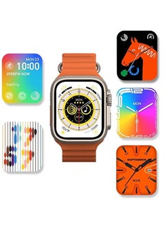 W&O W&O x8 Ultra Smart Watch Series 8 NFC Body Temperature Monitor Bluetooth Call Wireless charging Touch Screen 2.08" HD Screen IOS & android for men and women - orange  - Image 3