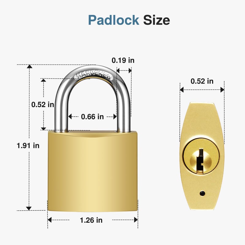 Puroma 2 Pack Keyed Padlocks Waterproof Small Lock, 33mm Locker Lock with Keys for Backpack, Luggage, School Gym Locker, Jewelry Box, Diary Book, Laptop Bags - Image 5