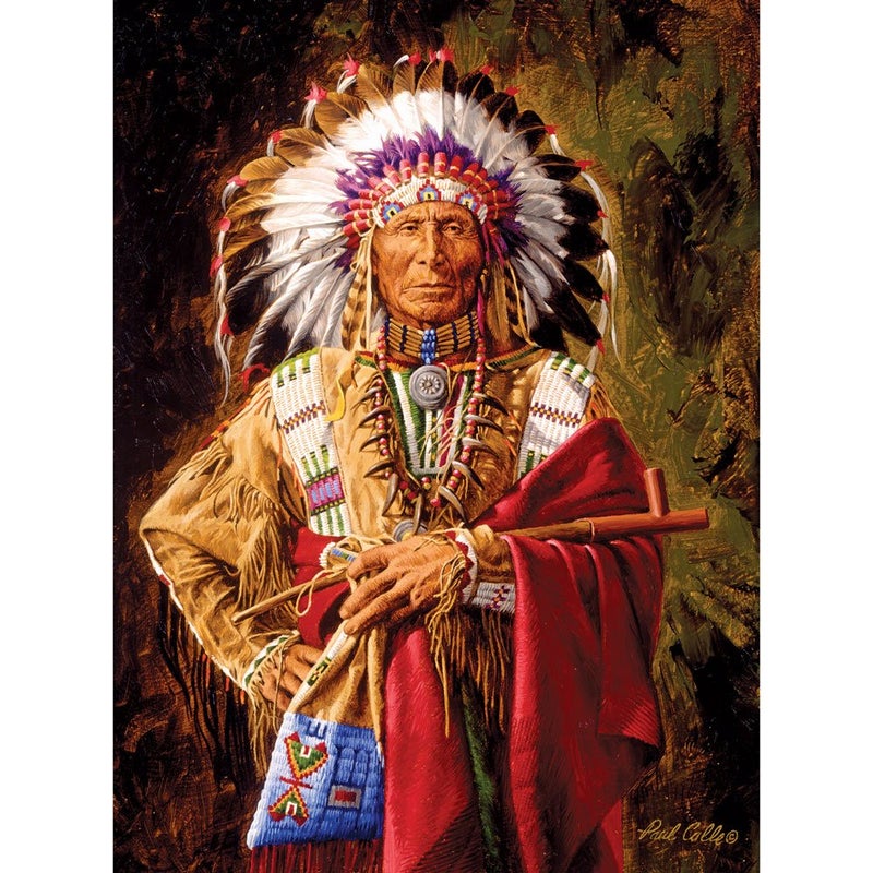 Bits and Pieces â€“ Chief of The Rosebud Jigsaw Puzzle for Adults â€“ Native American Portrait by Paul Calle â€“ Historical Artwork, Educational and Fun Puzzle Experience (1000 Piece Puzzle 20" x 27") - Image 1