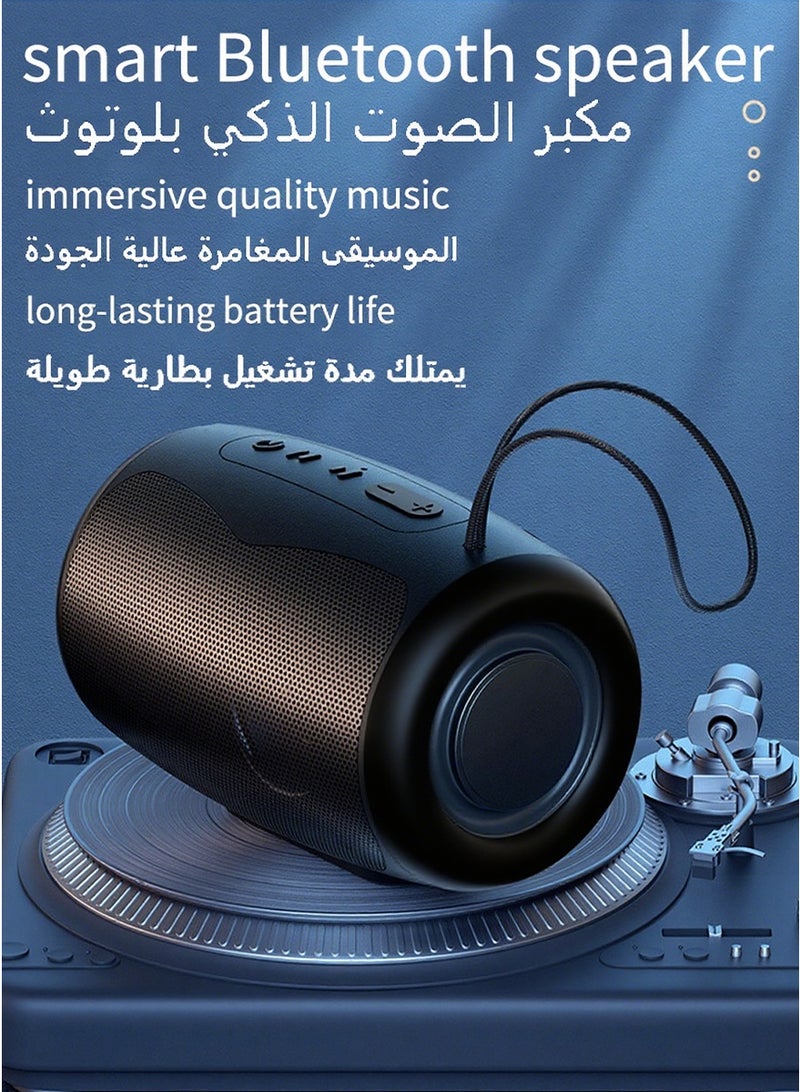 Portable Bluetooth Speaker, 20H Playtime, IPX 5 Waterproof and Dustproof，Wireless Stereo Pairing, Supports Bluetooth, TF Card, USB Drive, and FM Radio，Ideal for Home, Outdoors, Hiking Black - Image 3