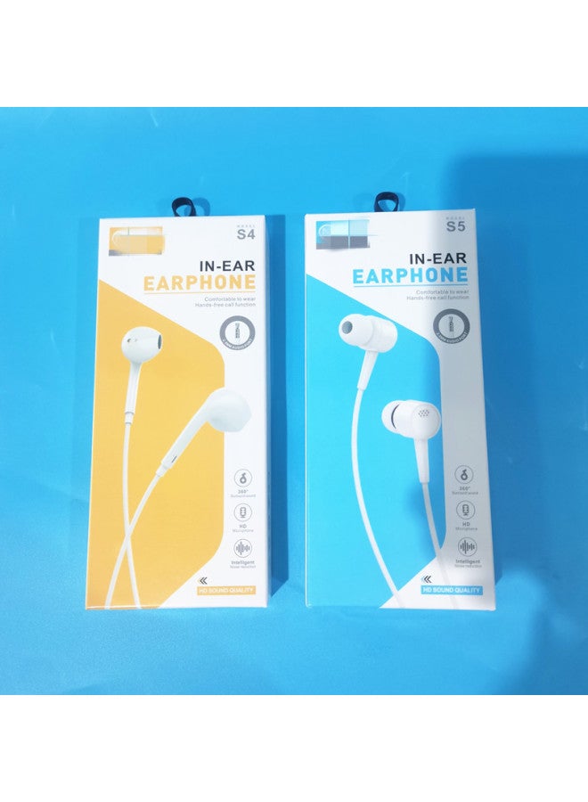 Bass Semi-in-ear Wire-controlled Wired Headphones For Android Smartphones Type-c Headphones Spot Wholesale-Color:S5/in-ear Round Hole Headphones  - Image 2