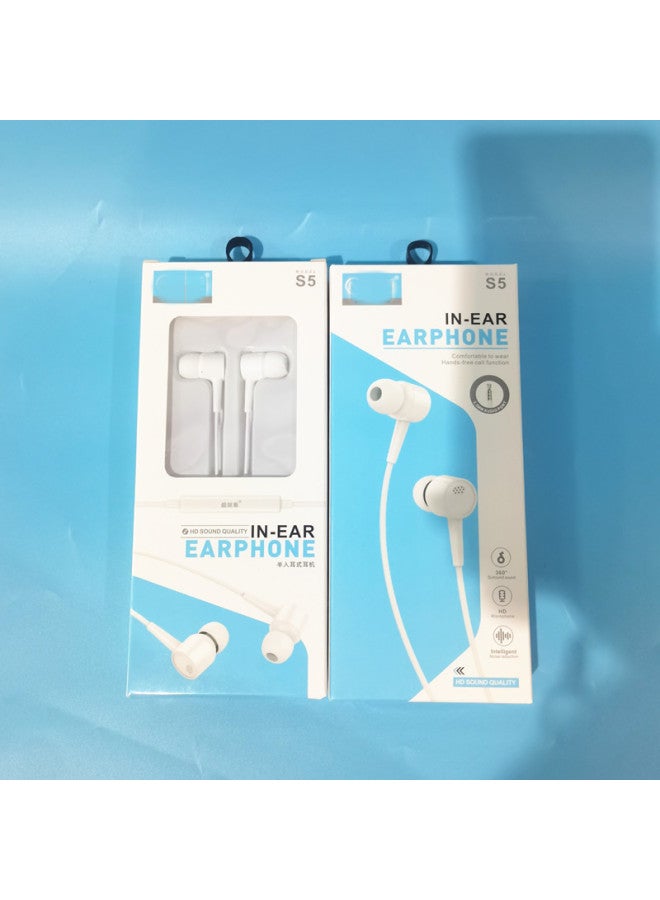 Bass Semi-in-ear Wire-controlled Wired Headphones For Android Smartphones Type-c Headphones Spot Wholesale-Color:S5/in-ear Round Hole Headphones  - Image 1