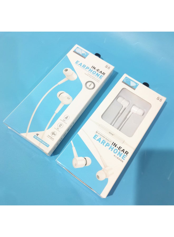 Bass Semi-in-ear Wire-controlled Wired Headphones For Android Smartphones Type-c Headphones Spot Wholesale-Color:S5/in-ear Round Hole Headphones  - Image 5