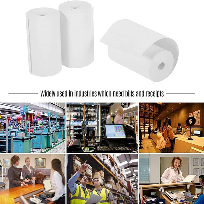إي سي في في ورق طابعة الإيصالات الحرارية، مناسب لطوابير الانتظار في البنوك، والمستشفيات، والفنادق، ومنافذ الدفع، والمطاعم، ومحلات السوبر ماركت، ومتاجر التجزئة (57 × 30 مم، 10 لفات/عبوة) - Image 5