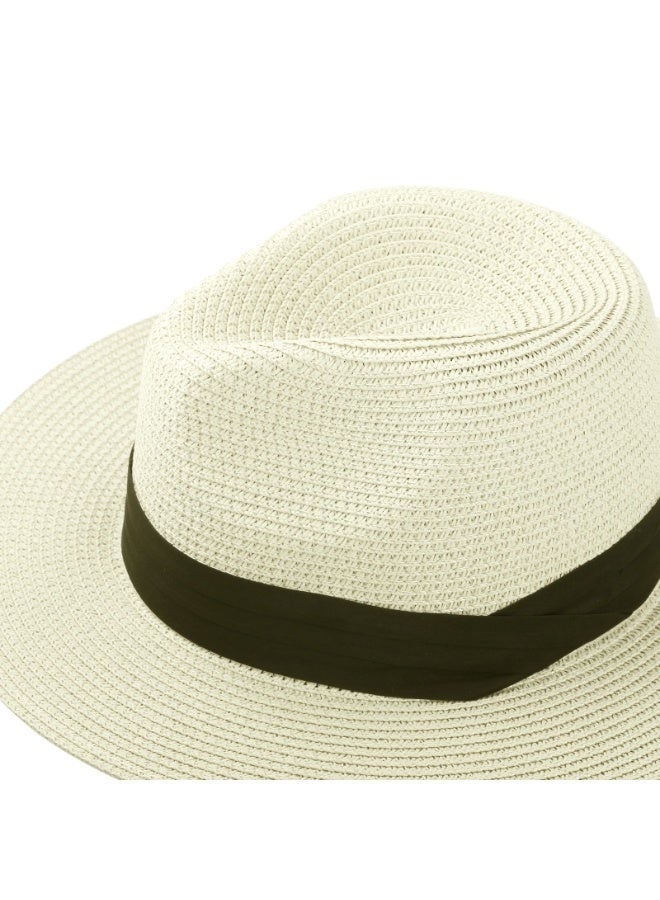 Women Wide Brim Straw Beach Sun Hat Roll up Hat - Image 2