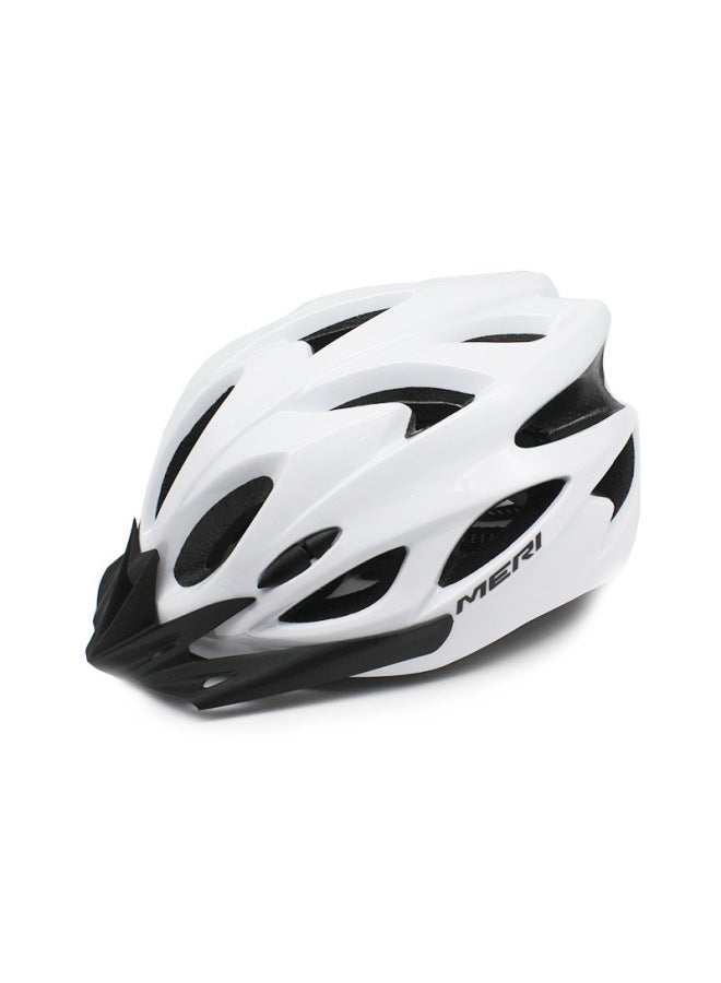Bicycle Helmet for Men, Women, and Children – Mountain Road Cycling Summer Helmet with Accessories Set: Gloves, Glasses, Headscarf, Ice Sleeve, Rechargeable Taillight, Storage Bag, Reflective Stickers (Pure White)