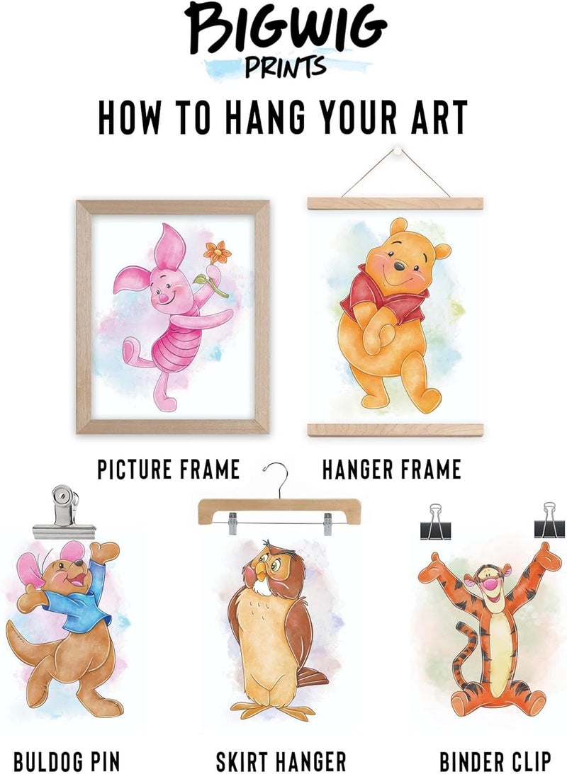 BigWig Prints ALAYRA Winnie the Pooh Nursery Decor - Winnie The Pooh Poster, Baby Shower Decorations, Poo Bear Nursery Decor Wall Art, Piglet, Tigger, Eeyore, Rabbit, Owl, Roo - Set of 8 (8x10) Unframed - Image 5
