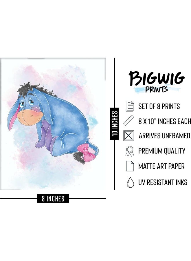 BigWig Prints ALAYRA Winnie the Pooh Nursery Decor - Winnie The Pooh Poster, Baby Shower Decorations, Poo Bear Nursery Decor Wall Art, Piglet, Tigger, Eeyore, Rabbit, Owl, Roo - Set of 8 (8x10) Unframed - Image 2
