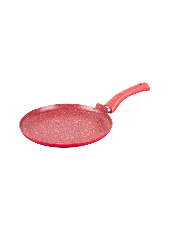 Wonderchef Granite 3 Pc Non-Stick Cookware Set for Kitchen, Fry Pan 26cm, Wok with Lid 26cm, Dosa Tawa 26cm, Non-Toxic PFOA Free, Low-Oil Cooking, Gas Stove & Induction Friendly, 2-Yr Warranty, Red - Image 4