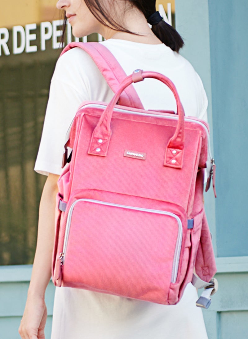 Sunveno Diaper Bag Corduroy - Pink Pink - Image 3