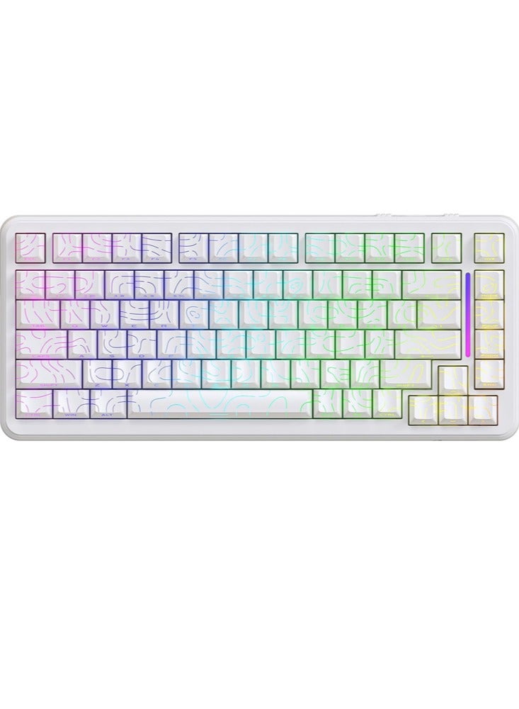 Attack Shark X82PRO HE Wireless Rapid Trigger RGB Mechanical Gaming Keyboard with Adjustable Actuation,2.4G/Wired/BT,8K Polling Rate,Hall Effect Magnetic Switch,5000mAh Battery for FPS(White Contour) - Image 1