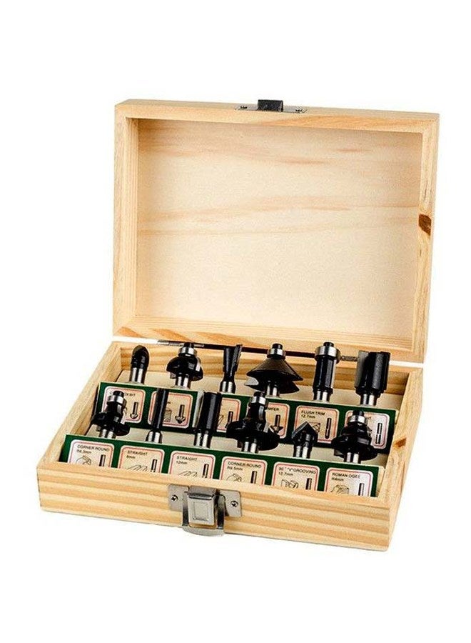 12-Piece Router Bit Set Black/Silver - Image 1