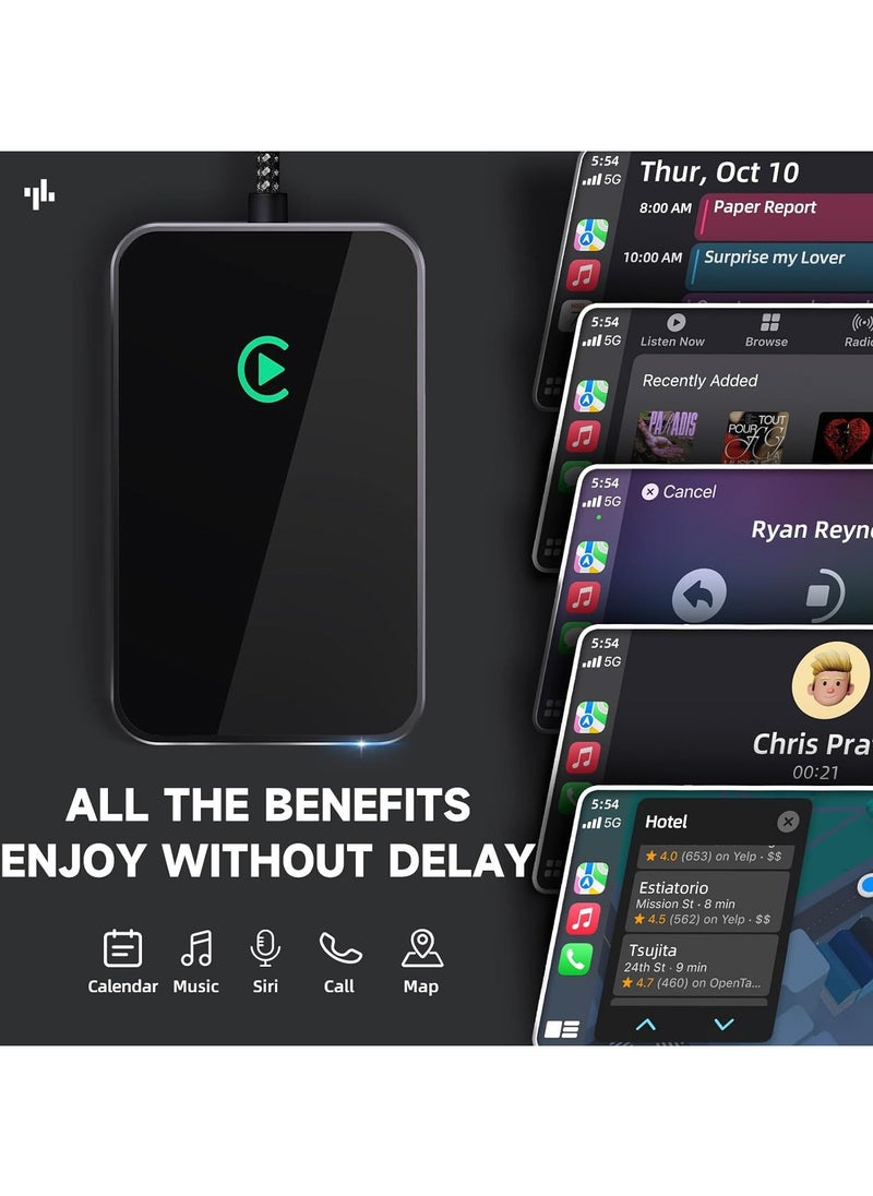 Generic - CarPlay Wireless Adapter -Wireless Stable Fast Connection for Convert Factory Wired to Dongle Cars iPhone - No Latency from iOS 10+ - Image 1