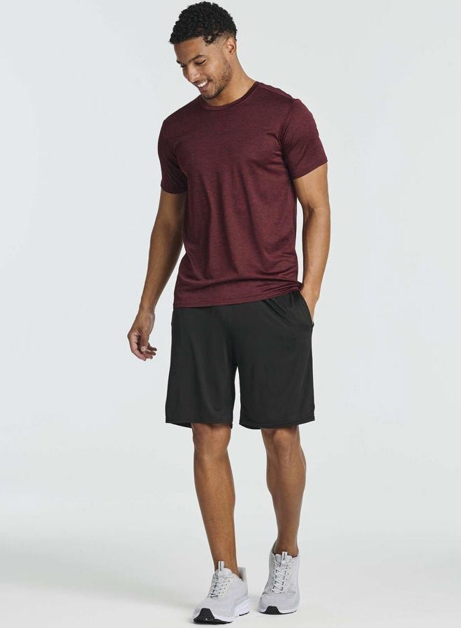 REALESSENTIALS 5 Pack: Men's Dry-Fit Moisture Wicking Active Athletic Performance Crew T-Shirt, Set 1, L - Image 3