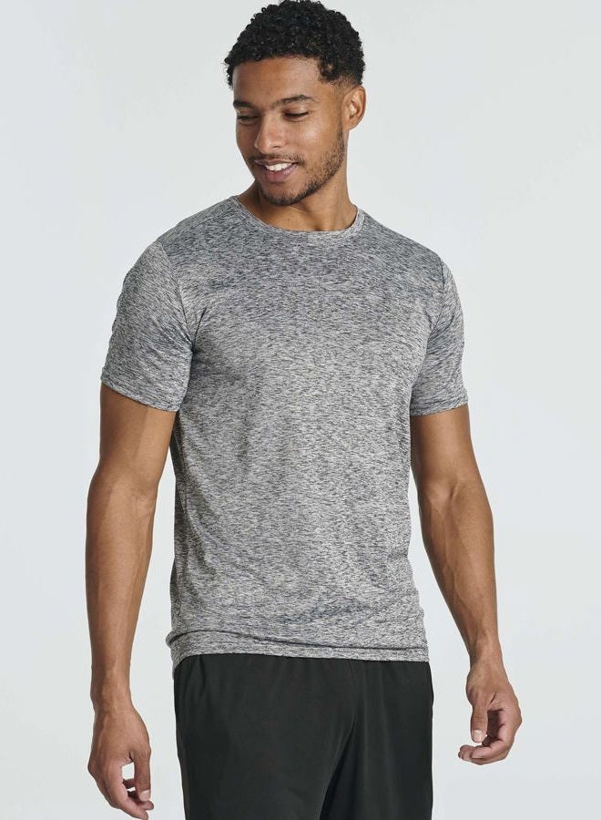 REALESSENTIALS 5 Pack: Men's Dry-Fit Moisture Wicking Active Athletic Performance Crew T-Shirt, Set 1, L - Image 2
