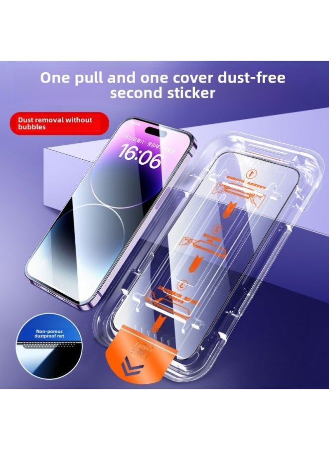 Generic - Dust-free Warehouse Suitable For Apple 15 Tempered Film 11 Anti-peep Film 14 Mobile Phone Film 12pro Film For iphone13 Protective Film-Color:4K HD Package [Recyclable] (Dust-free Warehouse Integrated Dust-proof Electroplating Fingerprint Oil)-Size:For Apple 16 Pro ( 6.3inch ) Comes With Film Application Tool - Image 1
