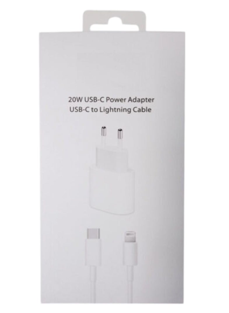 Generic USB C Charging Connector 20W Power Adapter Fast Charger Type C Charger with 6.6ft Lightning Cable for iPhone 13/13Pro/13 Pro Max/12/11/XR/XS Max/X/8/7/6 Plus,SE  - Image 1
