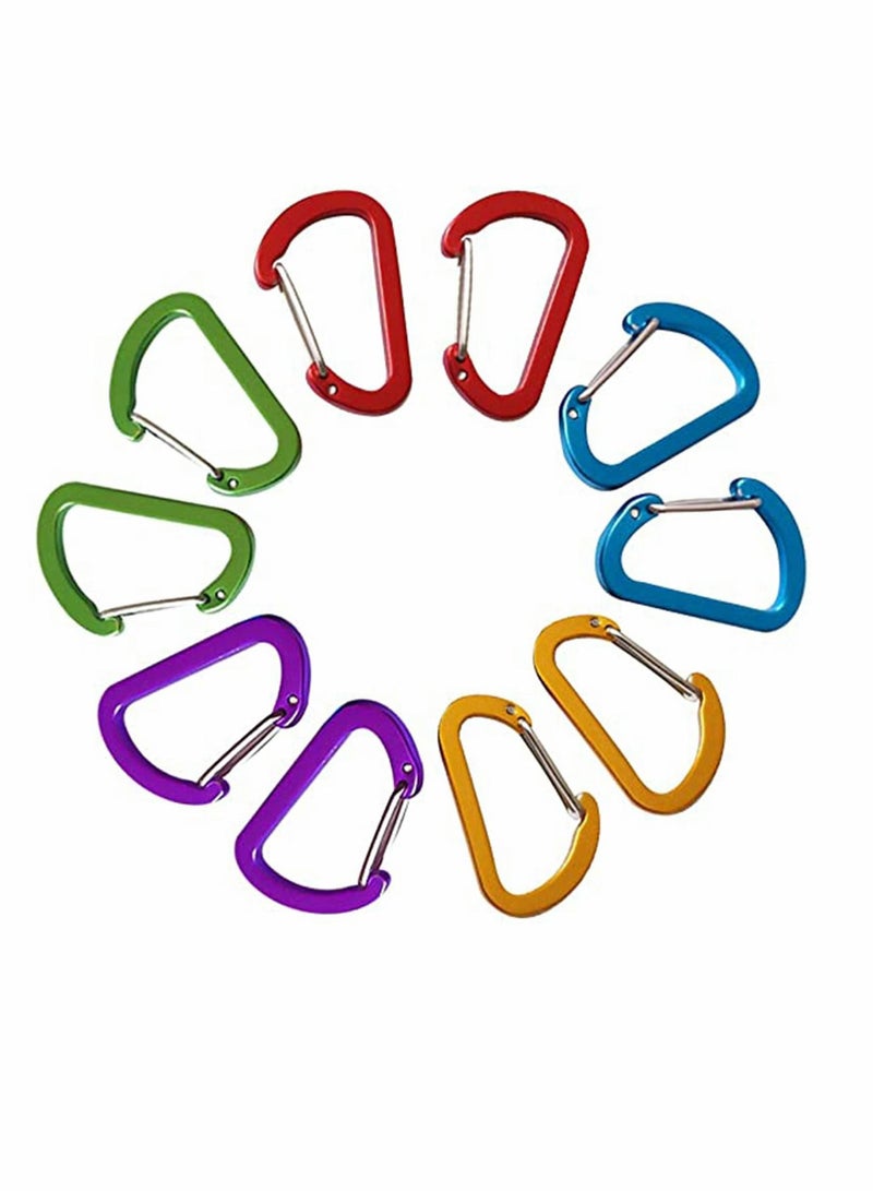 Y&D Keychain Clips Mini Carabiner, 10 Pcs luminum Durable Quick Release Auto Locking D-shape Spring Loaded Wire Gate Clip for Home, Rv, Camping, Fishing, Hiking, Traveling and Sports Outdoors  - Image 1