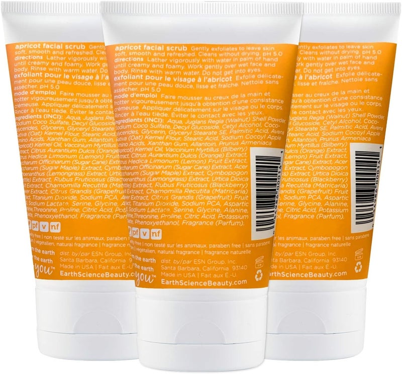 Earth Science Apricot Gentle Facial Scrub - 4 Ounce (Pack of 3) for All Skin Types - Image 2