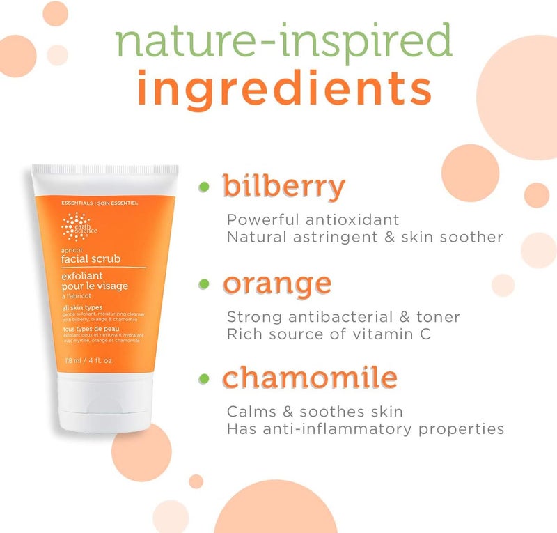 Earth Science Apricot Gentle Facial Scrub - 4 Ounce (Pack of 3) for All Skin Types - Image 3