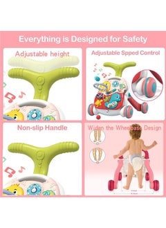 Beauenty 3 In 1 Learning Walker for Babies,Sit to Stand Baby Walker, Baby Push Walkers and Activity Center Walker, Musical Walking Toys, Adjustable Push Walkers for Boys Girls Toddlers Over 6 Months  - Image 5