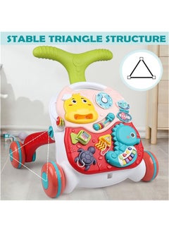 Beauenty 3 In 1 Learning Walker for Babies,Sit to Stand Baby Walker, Baby Push Walkers and Activity Center Walker, Musical Walking Toys, Adjustable Push Walkers for Boys Girls Toddlers Over 6 Months  - Image 3
