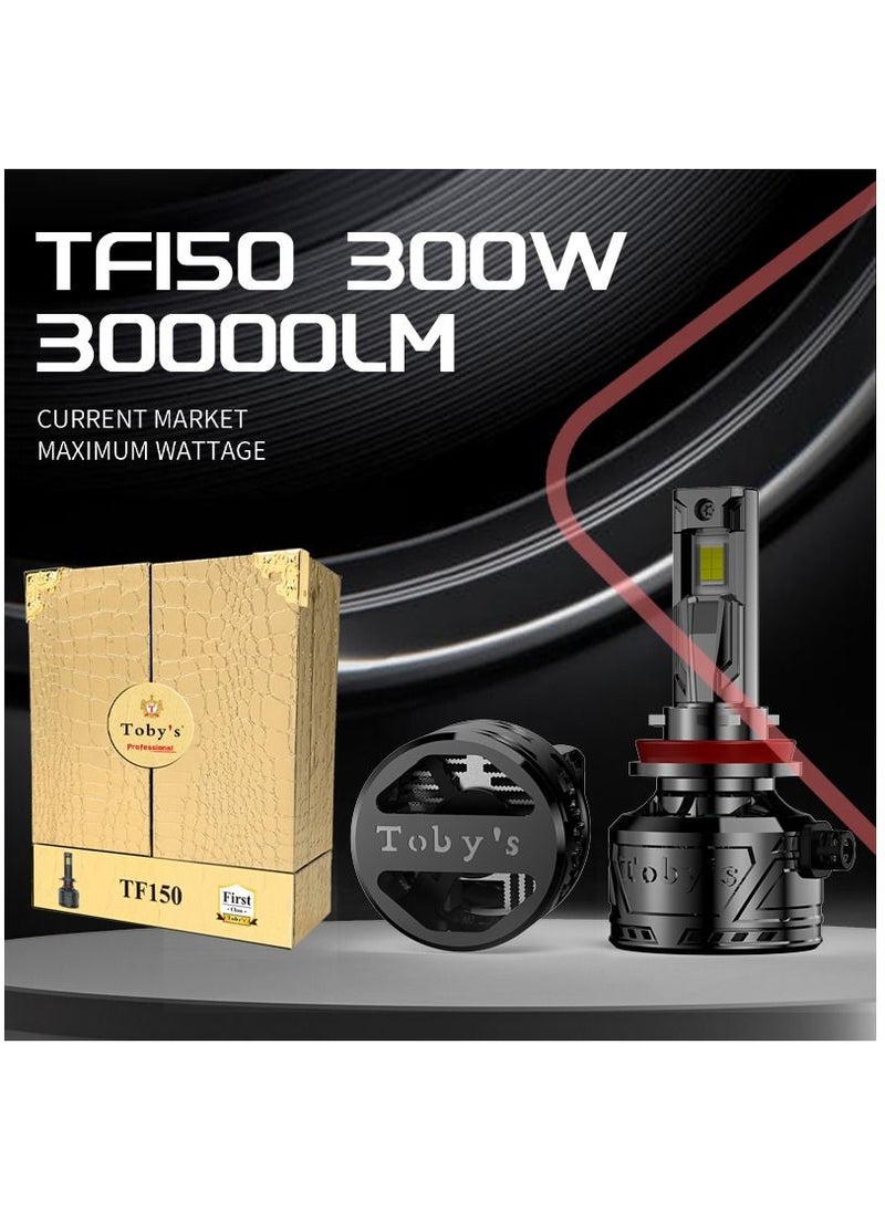 Toby's Tobys TF150 H7 2 Pieces 300W Original Tested LED Headlight Bulb Assembly 30000 Lumens 150W/Piece Xtreme Bright With Color Temperature 6500K  - Image 1