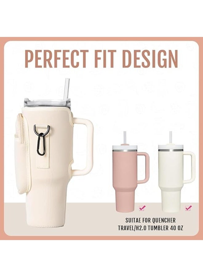 Beynant Water Bottle Holder With Strap for Stanley 40 oz Tumbler With Handle, With Cell Phone Pocket and Adjustable Shoulder Strap Tumbler Accessories for Stanley - Water Bottle Sleeve For Outdoors - Image 4
