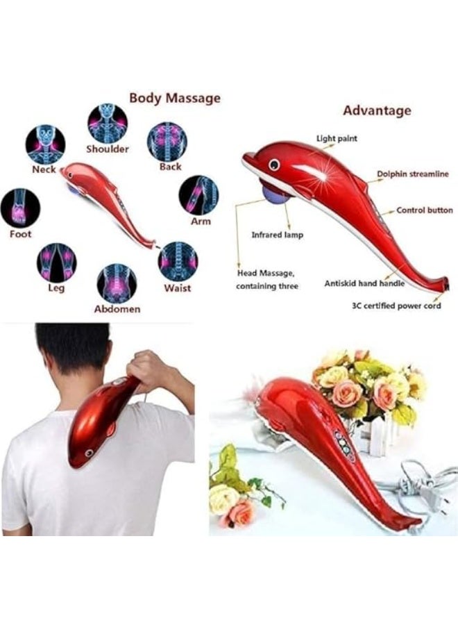 جهاز تدليك كهربائي على شكل دولفين مع وصلة USB – اهتزاز قوي لتخفيف آلام الفقرات العنقية والرقبة والظهر والساقين وتدليك كامل الجسم في المنزل - Image 2
