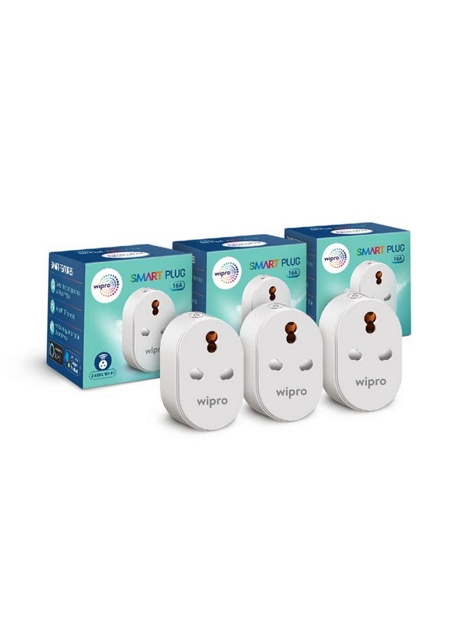 wipro 16A Smart Plug Pack Of 3, 6 x 5 x 24 Millimeters - Image 1