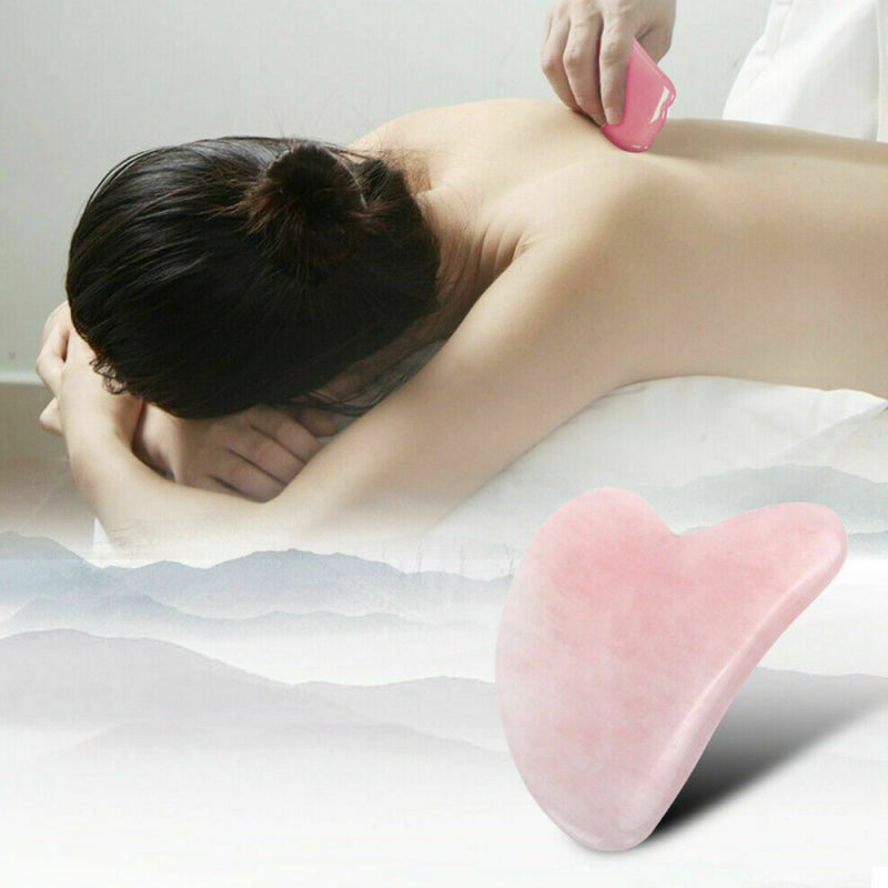 Pink Rose Quartz Gua Sha - V-Shaped Natural Stone Facial Massager: Anti-Aging Skin Care Tool for Face Neck Body Relaxation & Wellness - Image 5