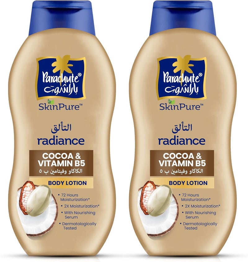 Parachute Skin Pure Radiance Body Lotion with Cocoa and Vitamin B5 - 400ML (Pack of 2) - Image 1