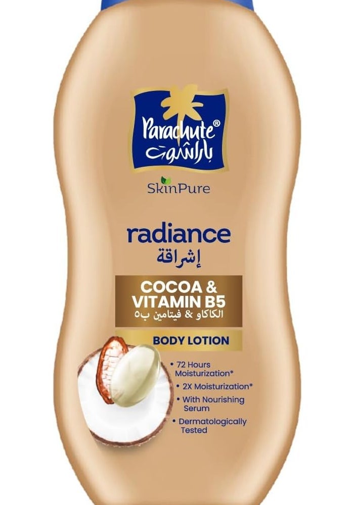 Parachute Skin Pure Radiance Body Lotion with Cocoa and Vitamin B5 - 400ML (Pack of 2) - Image 2
