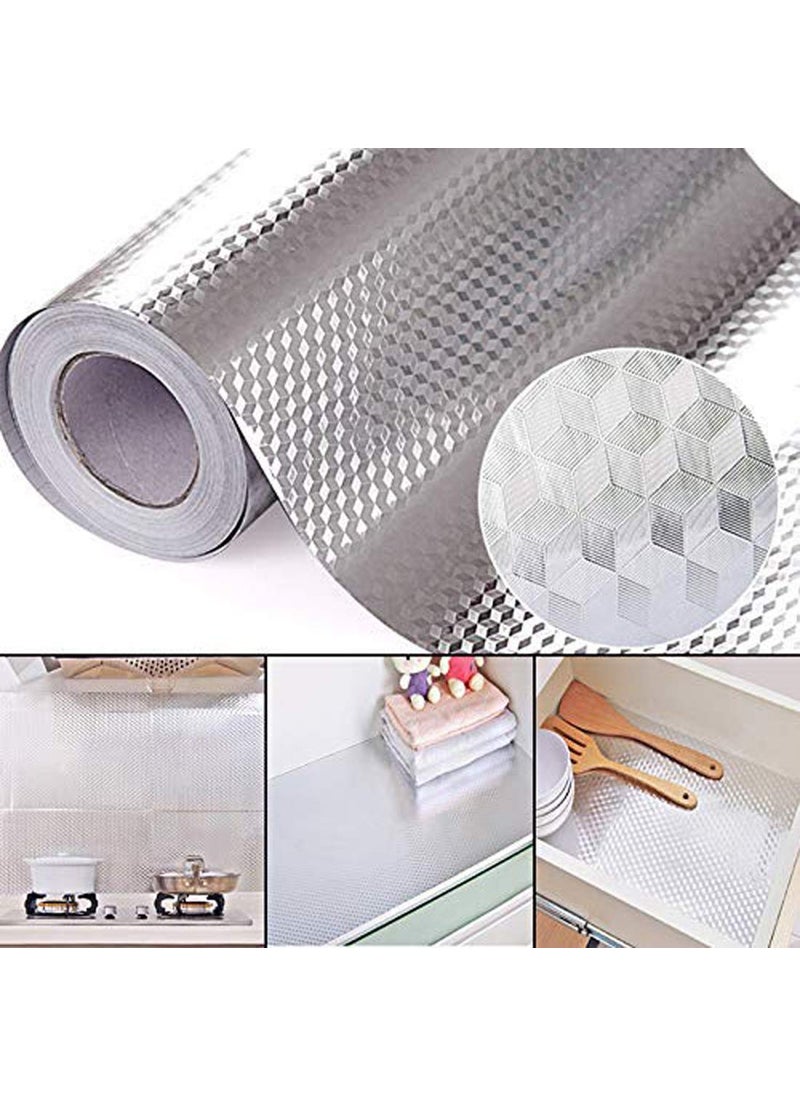 Pink Pari - PINK PARI (Label) 2 m Kitchen Wall Stove Aluminum Foil Oil-Proof Stickers Anti-fouling High-Temperature Self-Adhesive Croppable Wallpaper Wall Sticker - Image 1