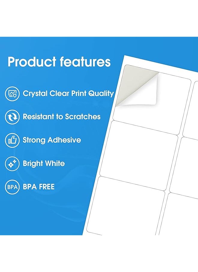 erorex - 3 1 3X4 Shipping Address Labels For Inkjet Or Laser Printer 6 Up Sticker Labels Paper Matte White Paper Sheets Strong Adhesive Dries Quickly Holds Ink Well 600 Labels - Image 1