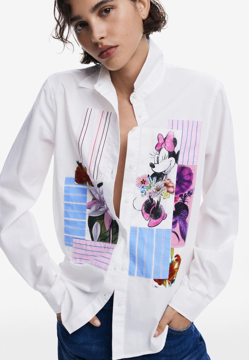 Desigual Women's Minnie Mouse™ Floral Shirt White - Image 5
