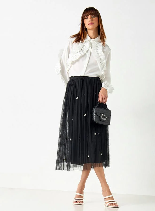 2Xtremz 2Xtremz Embellished A-line Skirt with Elasticated Waistband