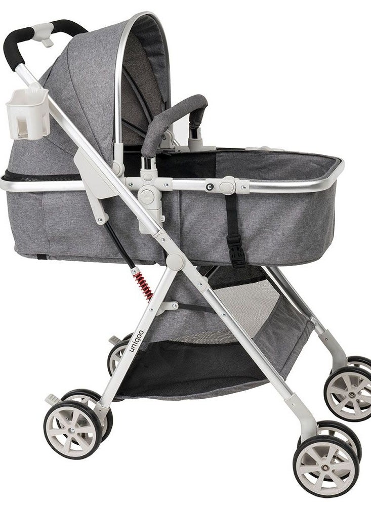 Uniqoo Uniqoo 6 Gray - Premium Portable Pram  - Image 1