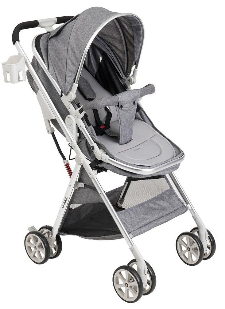 Uniqoo Uniqoo 6 Gray - Premium Portable Pram  - Image 2