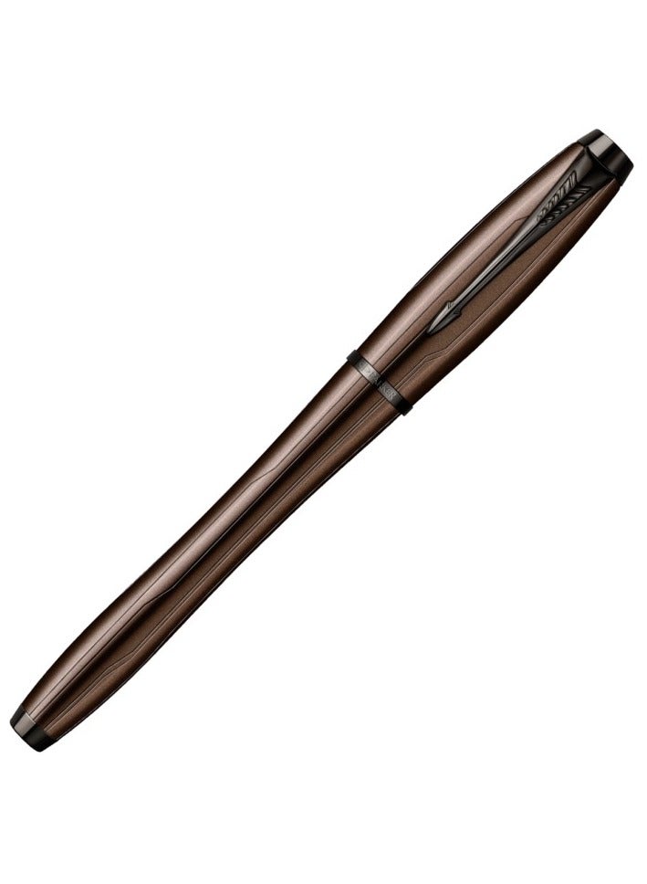 Parker Urban Premium Metal Rollerball Pen - Metallic Brown with Black Trim - Black Ink - Gift Boxed