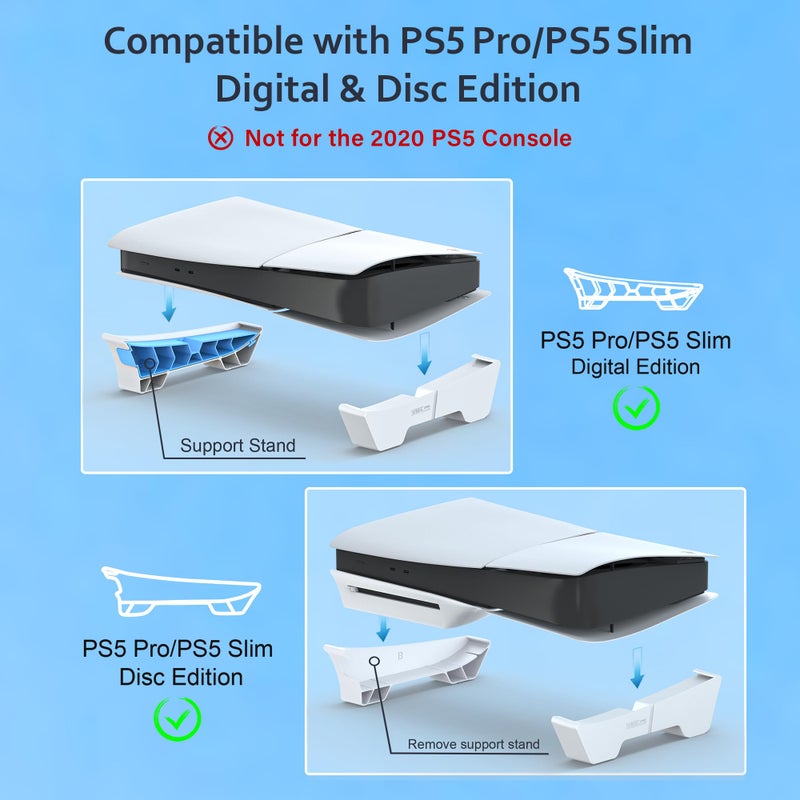STARTRC GAMES Horizontal Stand Compatible with PS5 Pro/PS5 Slim Console, Base Stand Accessories for PlayStation 5 Slim/Pro Disc & Digital Edition(Not for PlayStation 5 2020) - Image 5