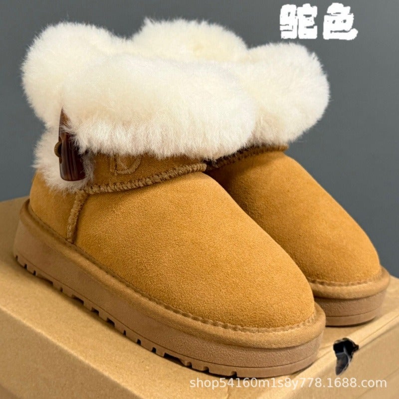 Kids Winter Snow Boots for Boys & Girls - Fleece-Lined Thick Sole High-Top Warm Boots