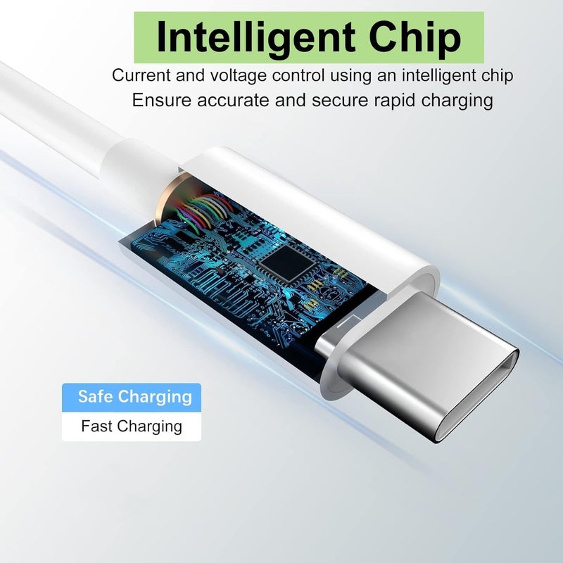 ايسبي كابلز [معتمد من Apple MFi] كابل شحن iPhone قصير، 8 بوصة 2 قطعة، كابل USB C إلى Type-C، شحن سريع، كابل نقل بيانات عالي السرعة لمزامنة ونقل البيانات لـ iPhone 16/16Pro/15/15 Pro iPad/Airpods/Galaxy/Power Bank/CarPlay - Image 2