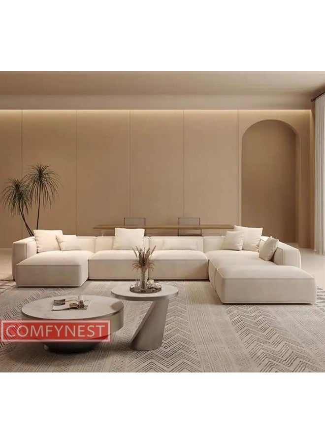 Zayn comforts Modern U Shape Sofa Set Velvet Fabric Corner Sectional Couch (Right Bed) FREE FABRIC CLEANER - Image 5
