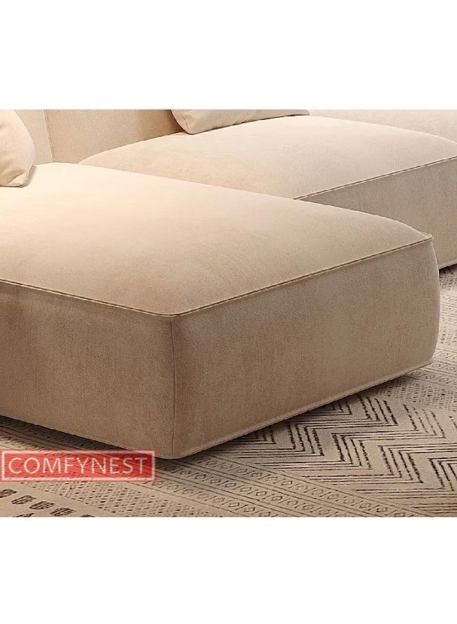 Zayn comforts Modern U Shape Sofa Set Velvet Fabric Corner Sectional Couch (Right Bed) FREE FABRIC CLEANER - Image 4